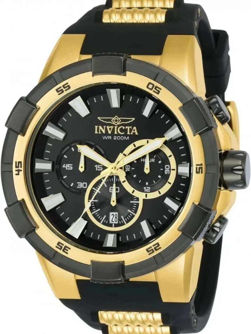 Invicta Aviator Chronograph Quartz Black Dial Men's Watch 23693 EUC!